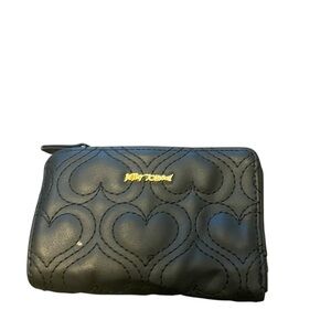 Betsey Johnson Black Heart Pattern Wallet